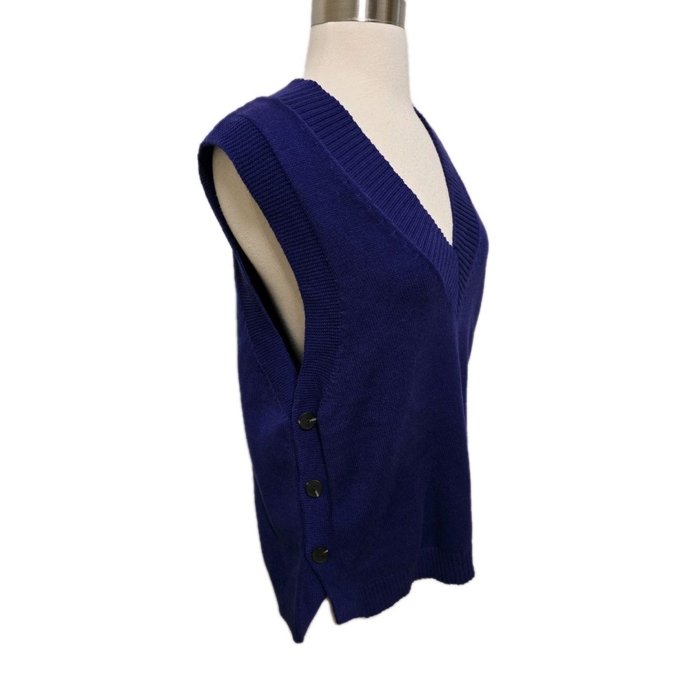 J‎ Jill Sweater Vest Small Purple Knit Side Button Sleeveless NWT